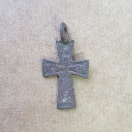 №30 Старинный металлический нательный христианский крестик, размеры 3х1,5см